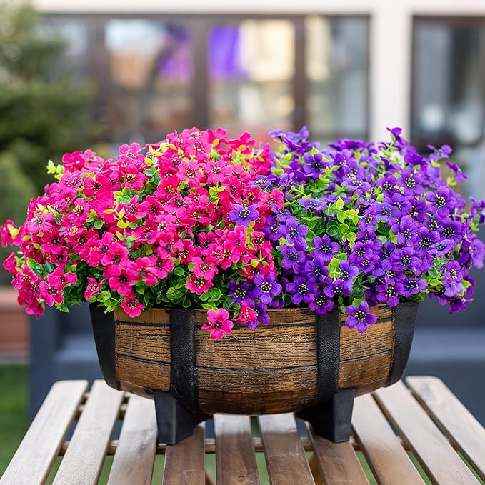 🌸 UV-beständige Kunstblumen – farbecht & farbenfroh für Garten, Terrasse, Heimdekoration