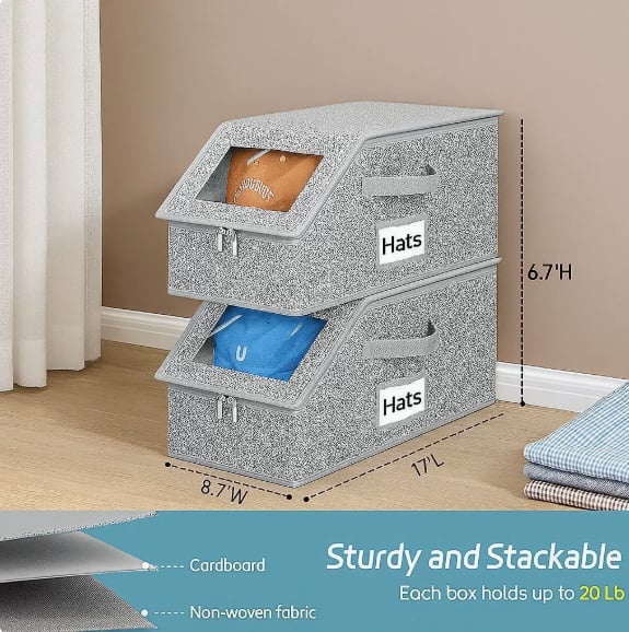 🔥Stackable Hat Storage Boxes for Baseball Caps