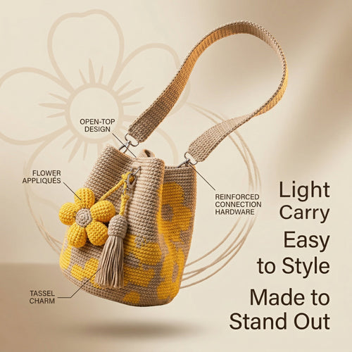 🎁🌼Only $34.90 This Week🌟🎉Handmade Crochet Flower Tote 🌼✨