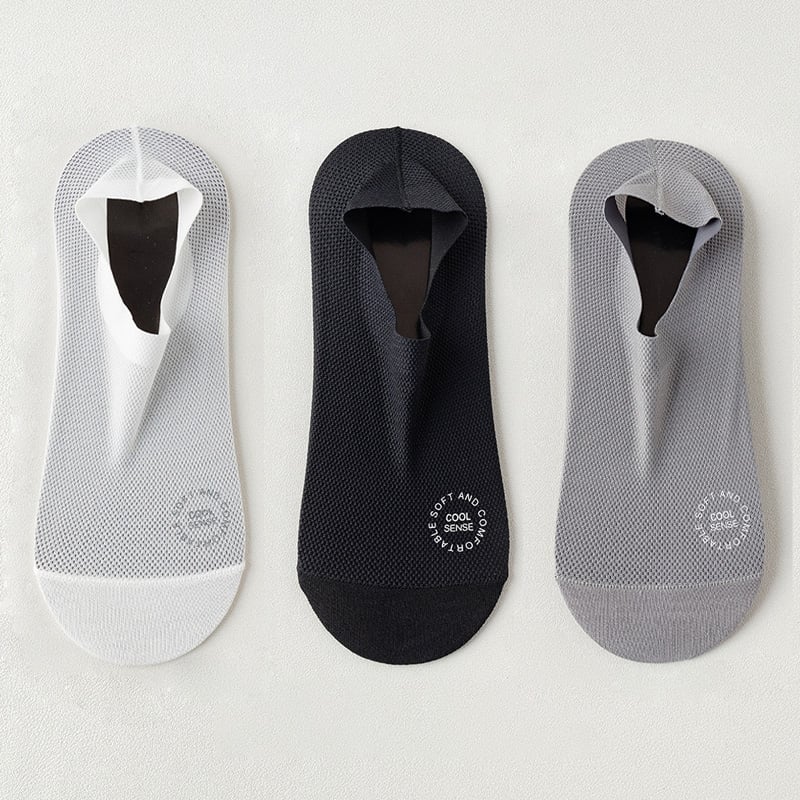 🔥HOT SALE🔥🔥 3-Pair Invisible Grip Socks Pack 🧦 – Breathable Low-Cut Anti-Slip Sweat-Absorbing Design