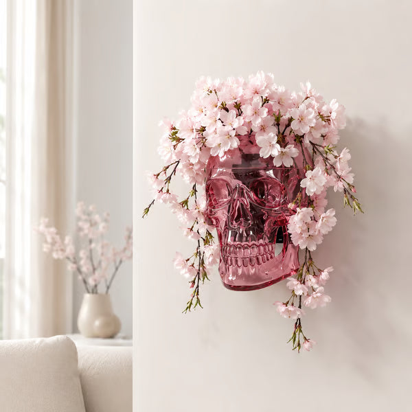Gothic Skull Wall Vase 💀 – Hangable & Tabletop Freestanding🌸