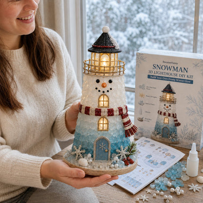 🎄Beginner-Friendly DIY Lighted Christmas Character Sea Glass-Style Lighthouse Kit Collection