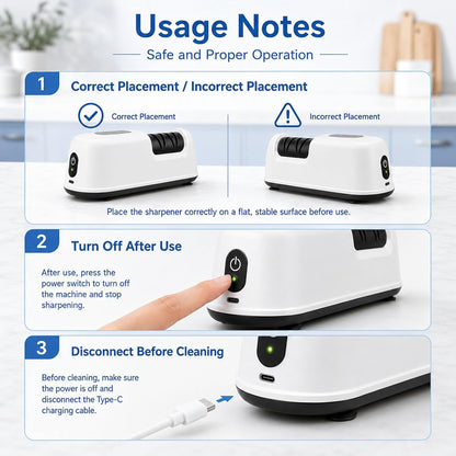 2-Stage Electric Knife Sharpener for Chef Knives