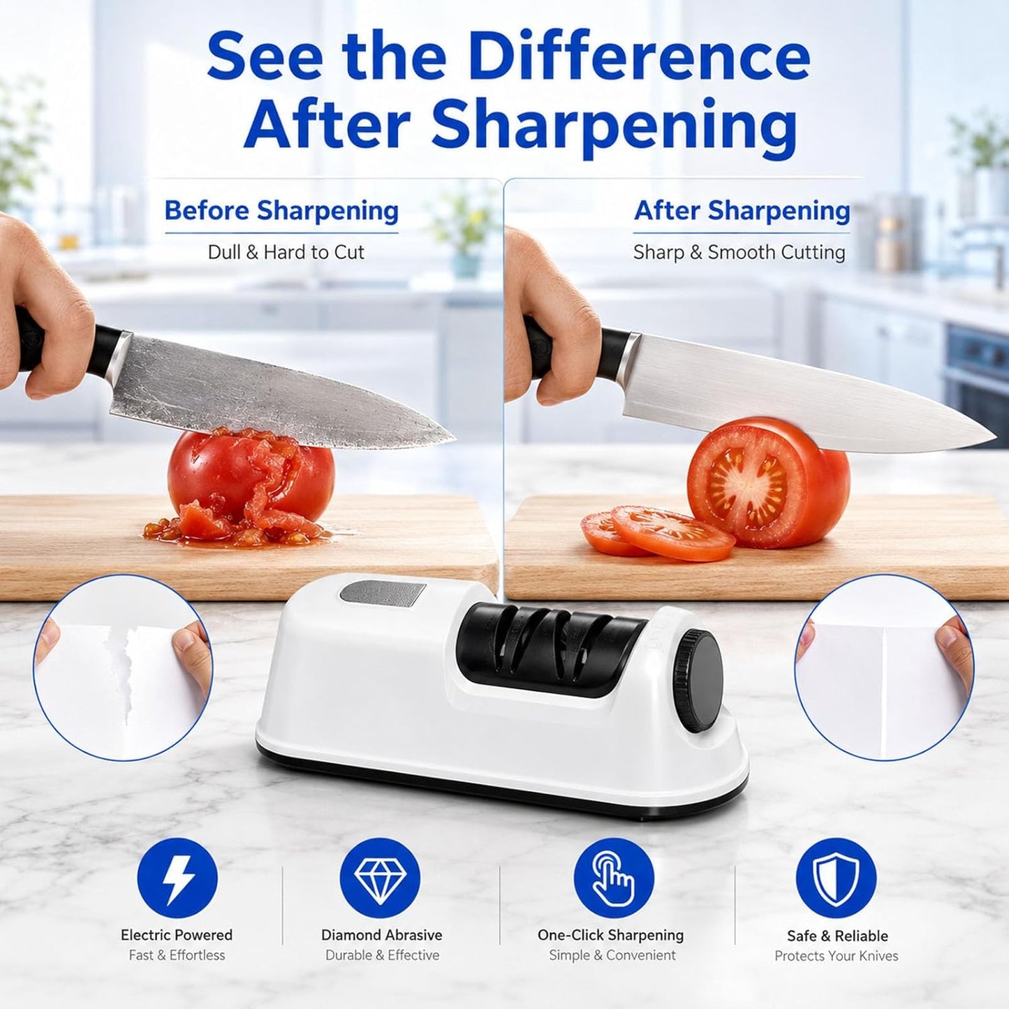 2-Stage Electric Knife Sharpener for Chef Knives
