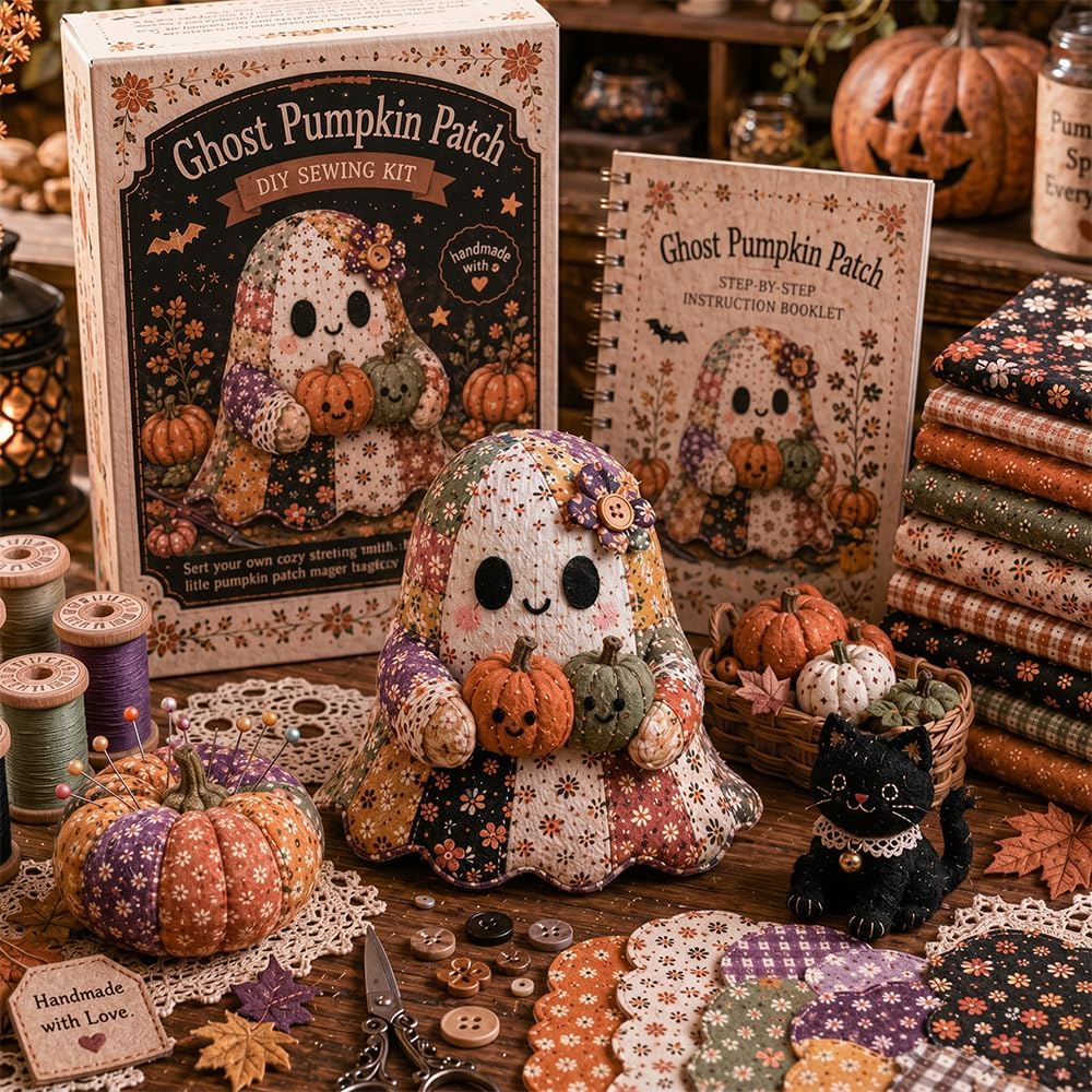 🎃🔥🔥🔥🔥50% Off Last Day - 👻Little Ghost’s Cozy Halloween DIY Patchwork Kit