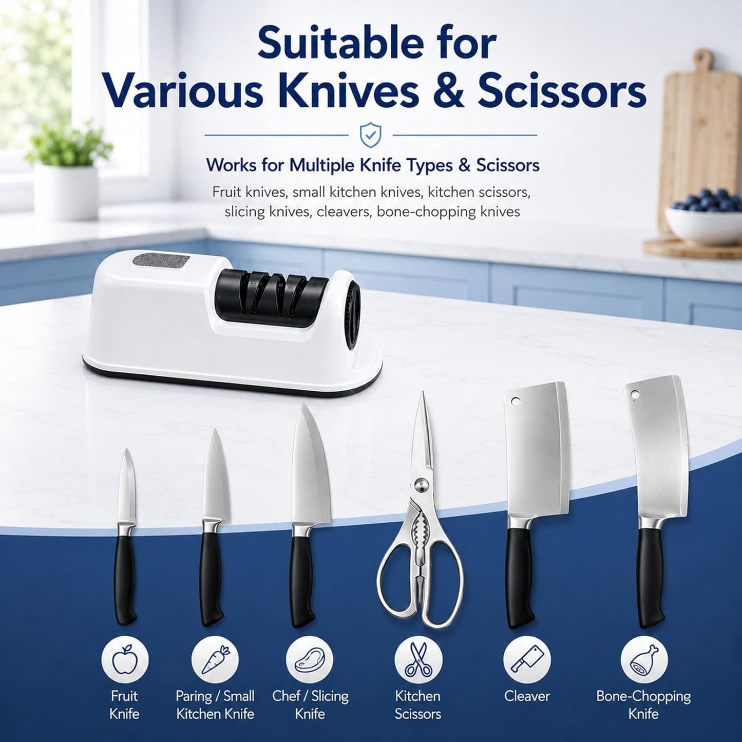 2-Stage Electric Knife Sharpener for Chef Knives