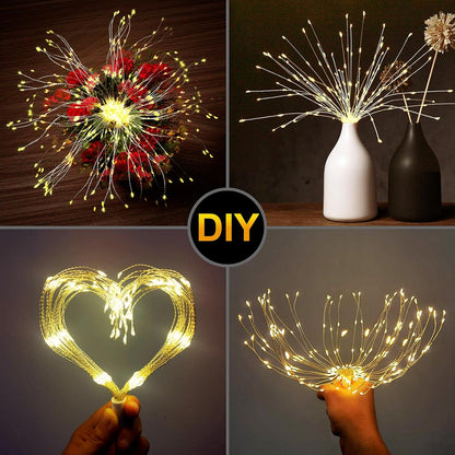 🎆 4-Pack Solar Fireworks Lights — 480 LEDs