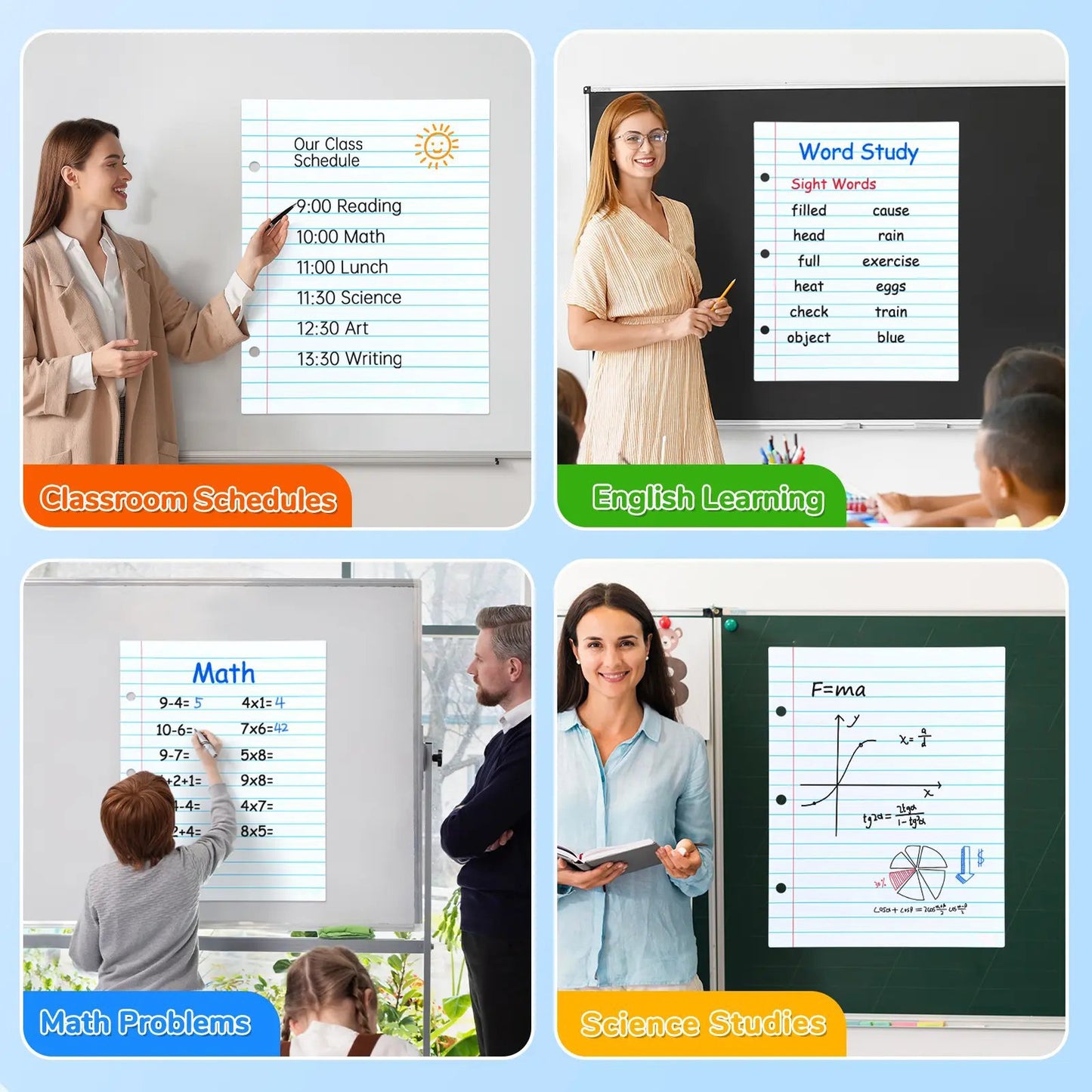 🔥Back to School Essential 49% OFF📝 Giant Magnetic Lined Paper Whiteboard🧑‍🏫💕Perfect for Teaching, Writing Practice, To-Do Lists & Daily Planning
