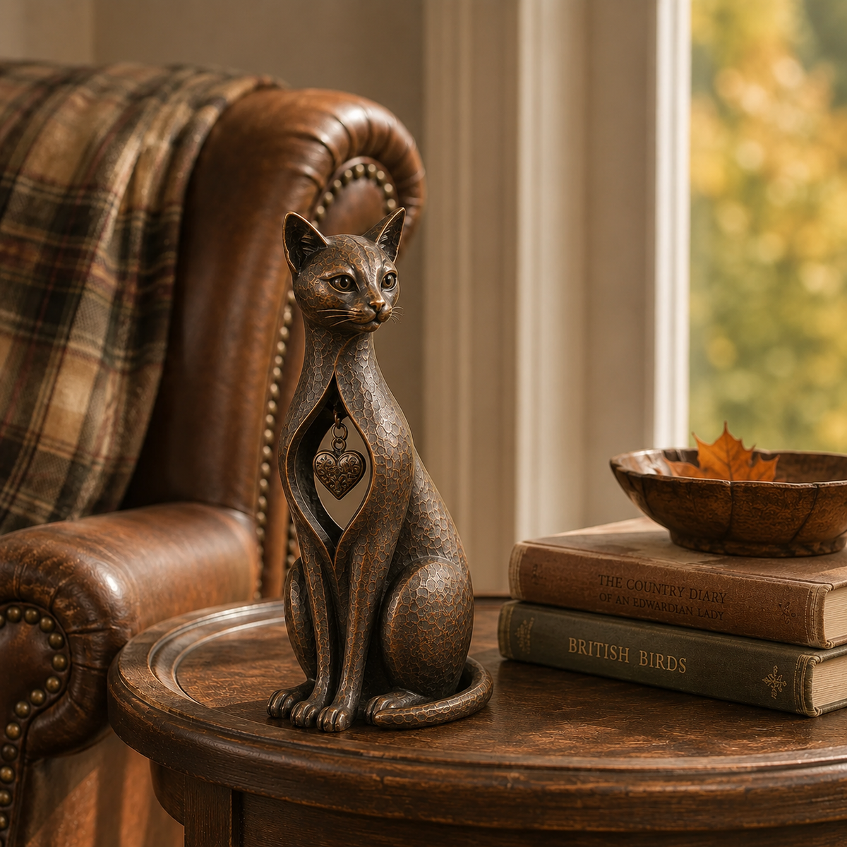 Last day 50% OFF🐱Heritage Heart Sphynx Sculpture – Vintage Iron Cat Accent for Timeless Interiors