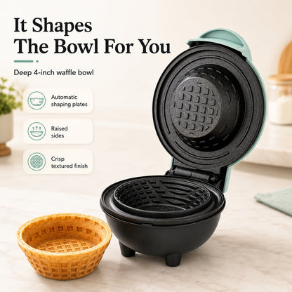 🧇 Electric Mini Waffle Bowl Maker