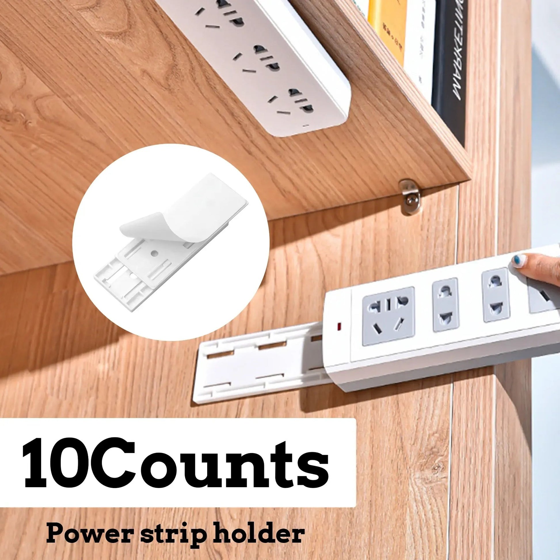 🔥LAST DAY 49% OFF - 🛠️🔌10 Counts Adhesive Punch-Free Socket Holder