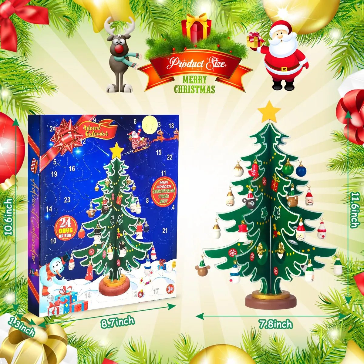 🎄🎁 24-Day Christmas Tree Advent Calendar – ✨Daily Ornament Surprises for Kids & Holiday Family Fun