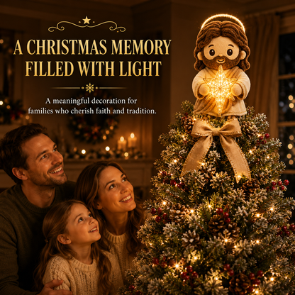 🕊️Cute Jesus Blessing Tree Topper – A Light of Faith for Your Christmas Tree