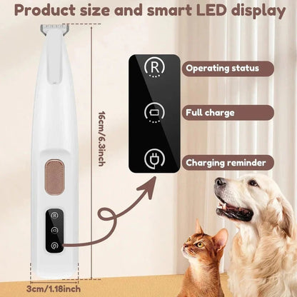 🐾 Rechargeable Pet Shaver – Waterproof & LED Light for Easy Home Grooming
