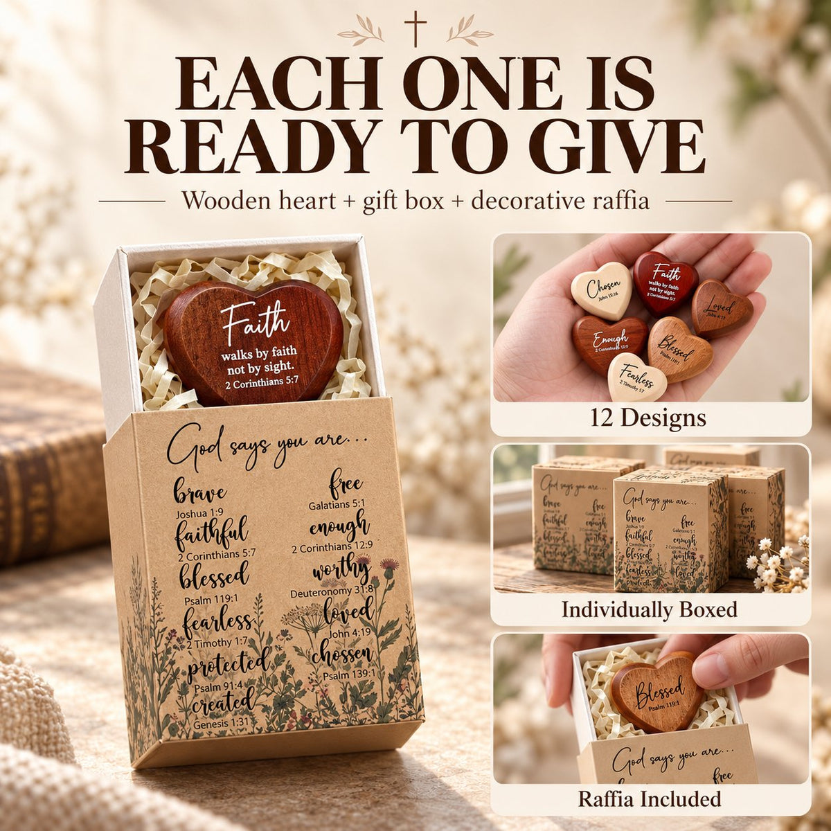🔥LAST DAY 50% OFF - ✝️❤️Christian Pocket Heart Gift Set (Set of 12)