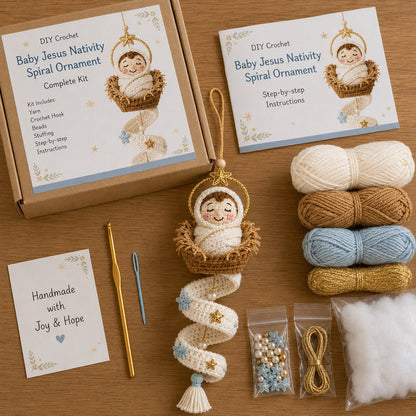 🔥LAST DAY 50% OFF - ✨ DIY Crochet Blessed Mother Spiral Hanging Ornament Kit – Handcraft a Heavenly Keepsake 🙏🧶