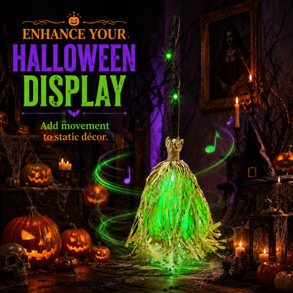 Magic Dancing Witch Broom – Animated Halloween Decor