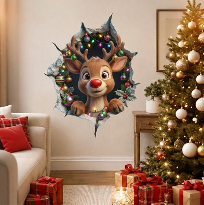 🔥Last Day 50% OFF-Creative 3D Christmas Santa Wall Sticker