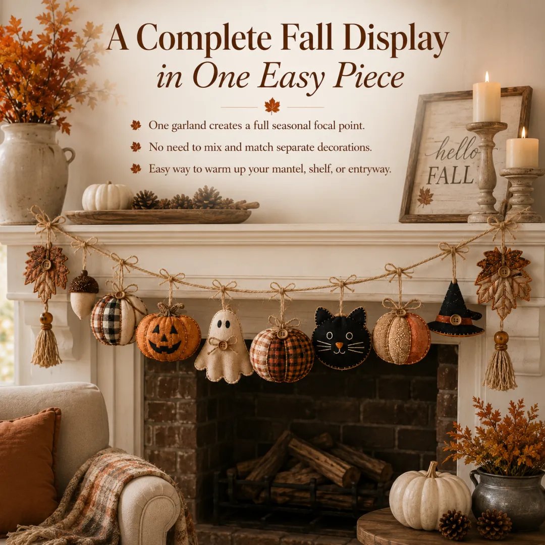 🔥HOT SALE 49% OFF - 🍂Cozy Fall Fabric Garland🎃