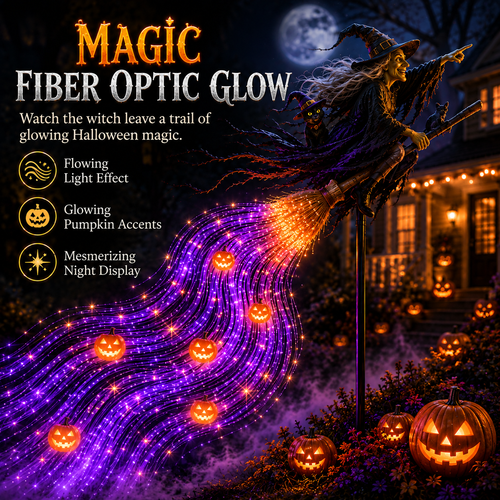 🎃 HALLOWEEN MAGIC SALE  50% OFF - Witch’s Magic Trail™ ✨ Solar Fiber Optic Yard Light
