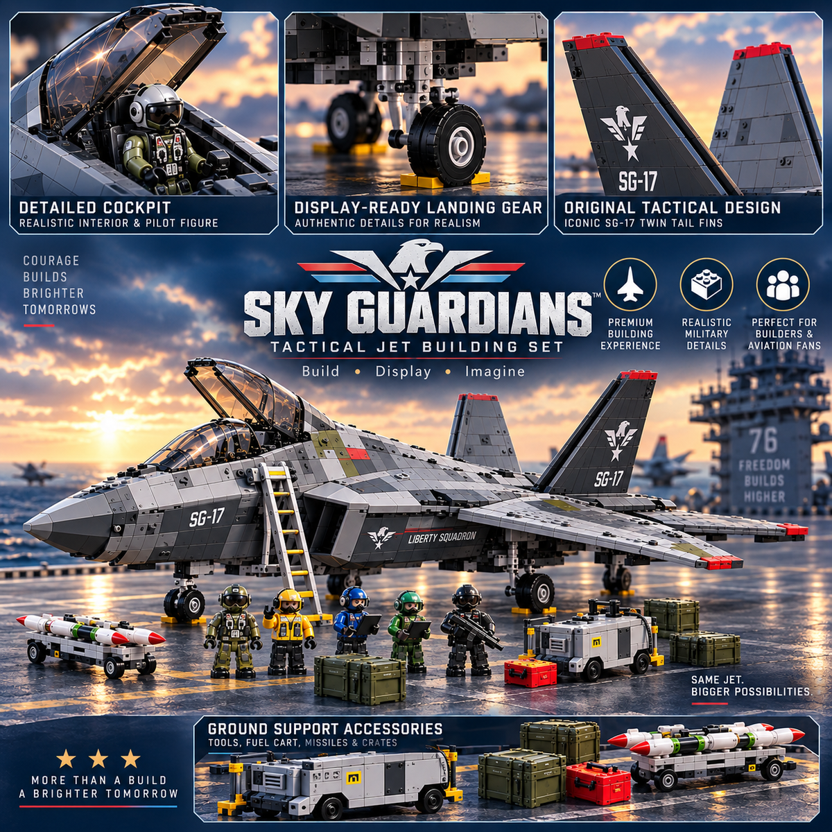 🔥 Last Day 50% OFF ✈️ Sky Guardians™ SG-17 Tactical Jet Building Set