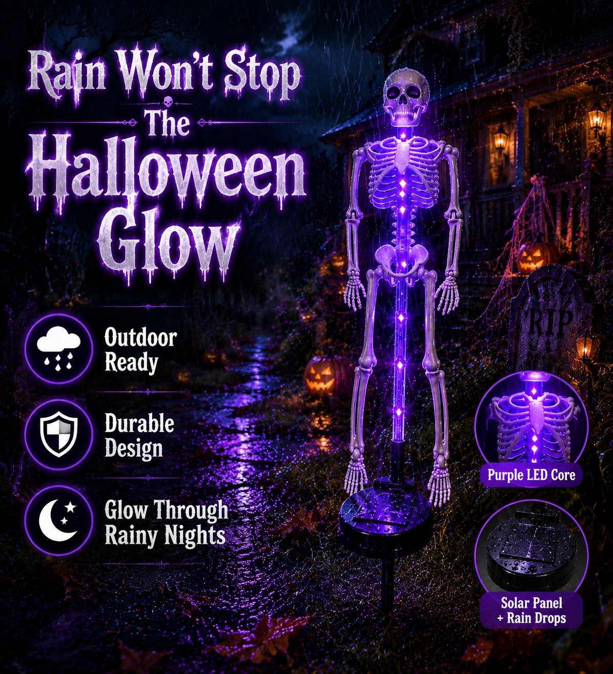🎃Halloween Early Bird Special 60% OFF 💀Skeleton Solar Light Garden Stake