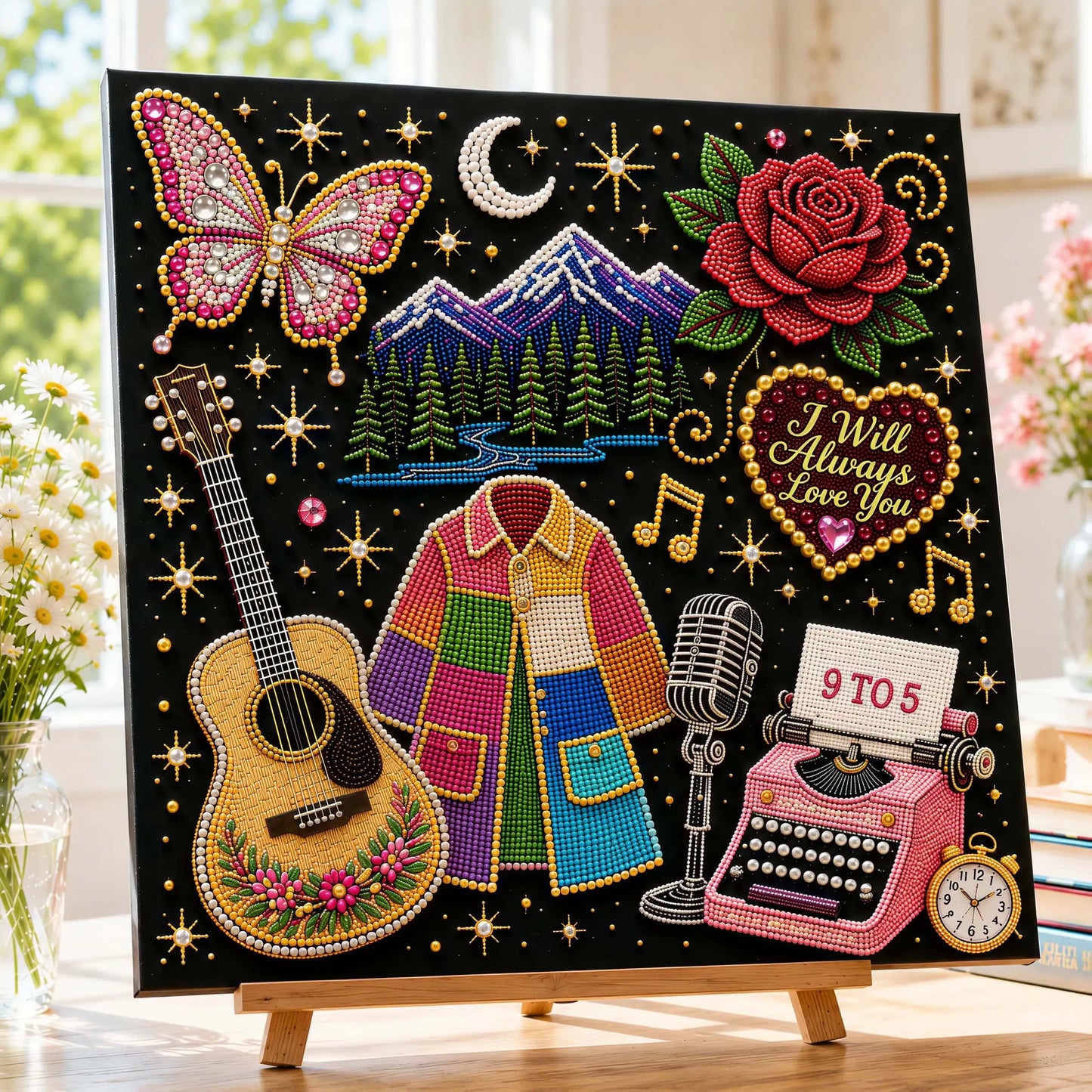 💥 LAST DAY 49% OFF – 🎤 Premium 3D Pearl Dolly Country Music Tribute Art Kit | Luxury Flocked Canvas with Scratch-Resistant Non-Fading Acrylic Resin Pearls & Faceted Drills DIY Keepsake Decor 💎✨