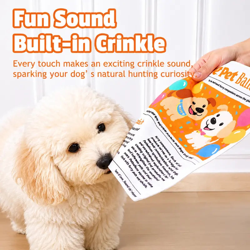 Pet Newspaper Crinkle Toy Set – Fun Chew, Tug & Teething Toy for Dogs