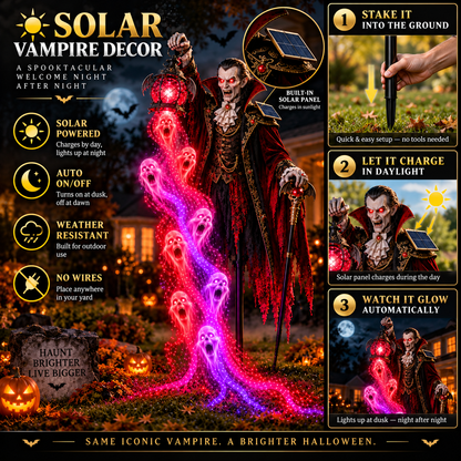 🎁 Today Only: 90% OFF 🎁🧛 Vampire Lord Crimson Soul Solar Garden Light