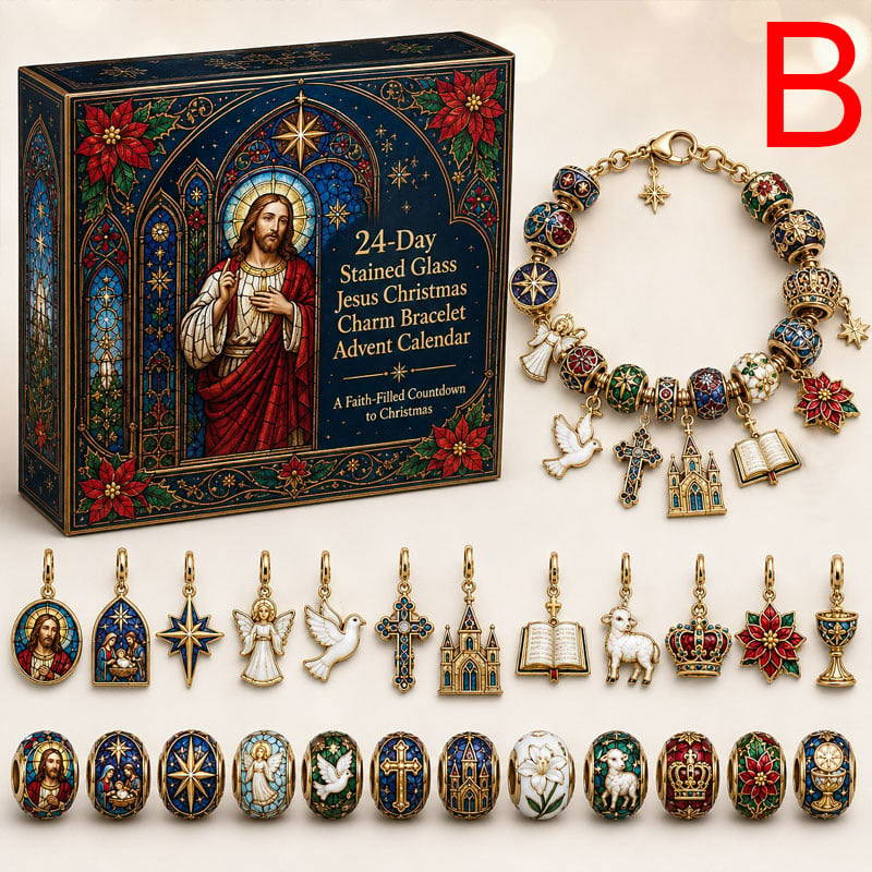🔥LAST DAY 50% OFF - 24-Day Christian Christmas Charm Bracelet Advent Calendar