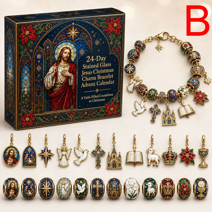 🔥LAST DAY 50% OFF - 24-Day Christian Christmas Charm Bracelet Advent Calendar