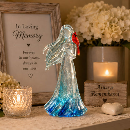 💃🐦Cardinal Memorial Woman Figurine – ❤️Crystal-Inspired Remembrance Gift for Loved Ones(📦Buy 2 Free Shipping)