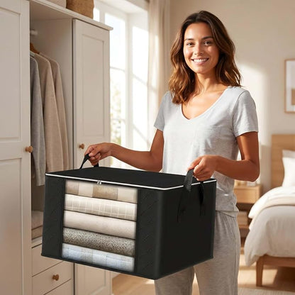 Bags Foldable Storage Box with Large Clear Window Sturdy Handles
