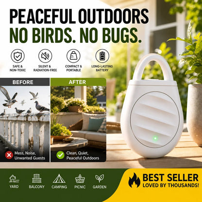 🔥Limited time offer Buy 3 get 2 free!🐦No more trouble from birds, beasts and locusts!Portable Ultrasonic Bird Repellent Keychain