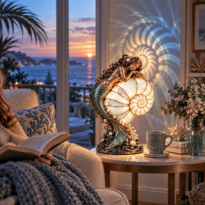 🔥Last Day 49% OFF🧜‍♀️ Moon-Tide Mermaid Nautilus Lamp