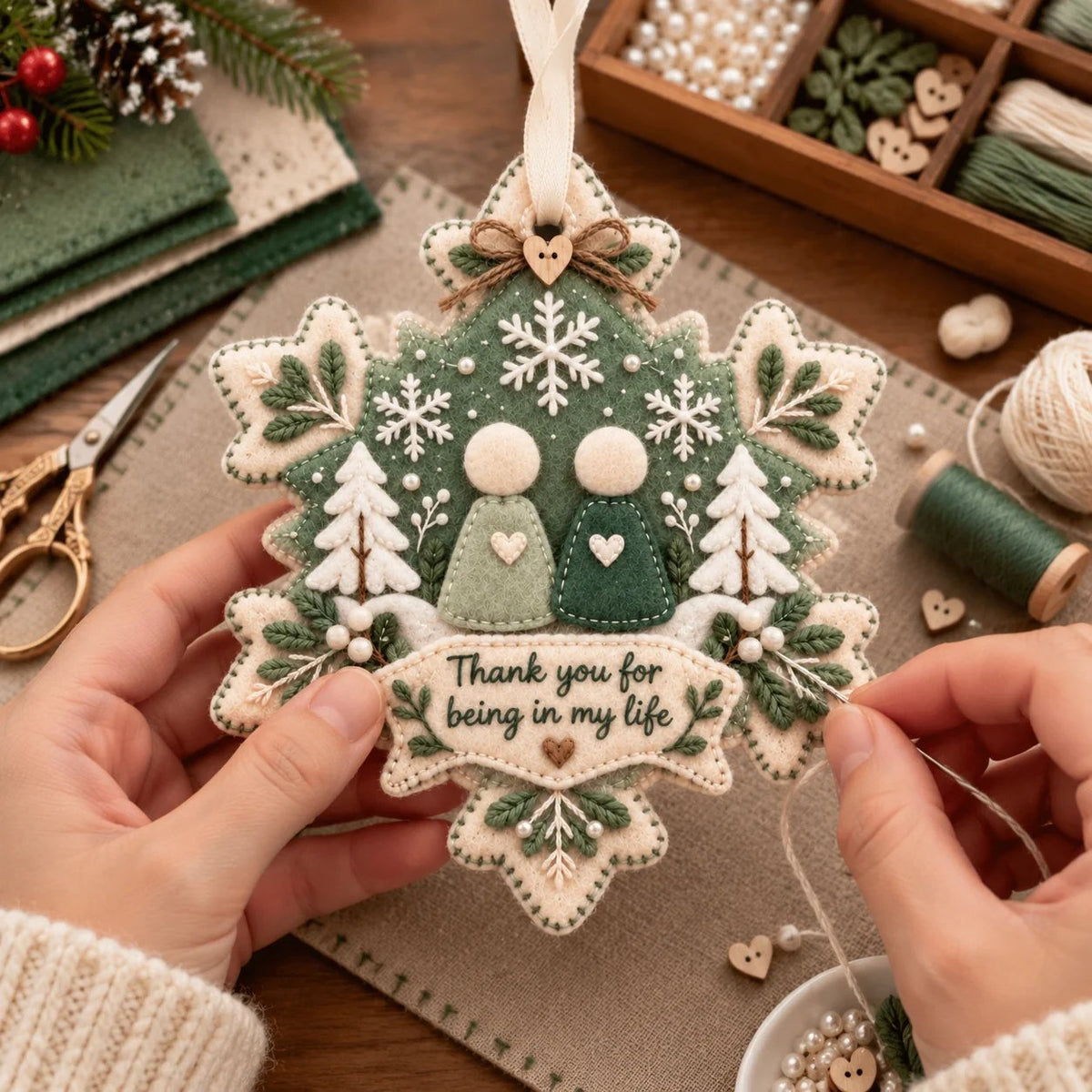 🎄 Handcrafted Felt Christmas Keepsake Ornament | A Meaningful Gift for Someone Special