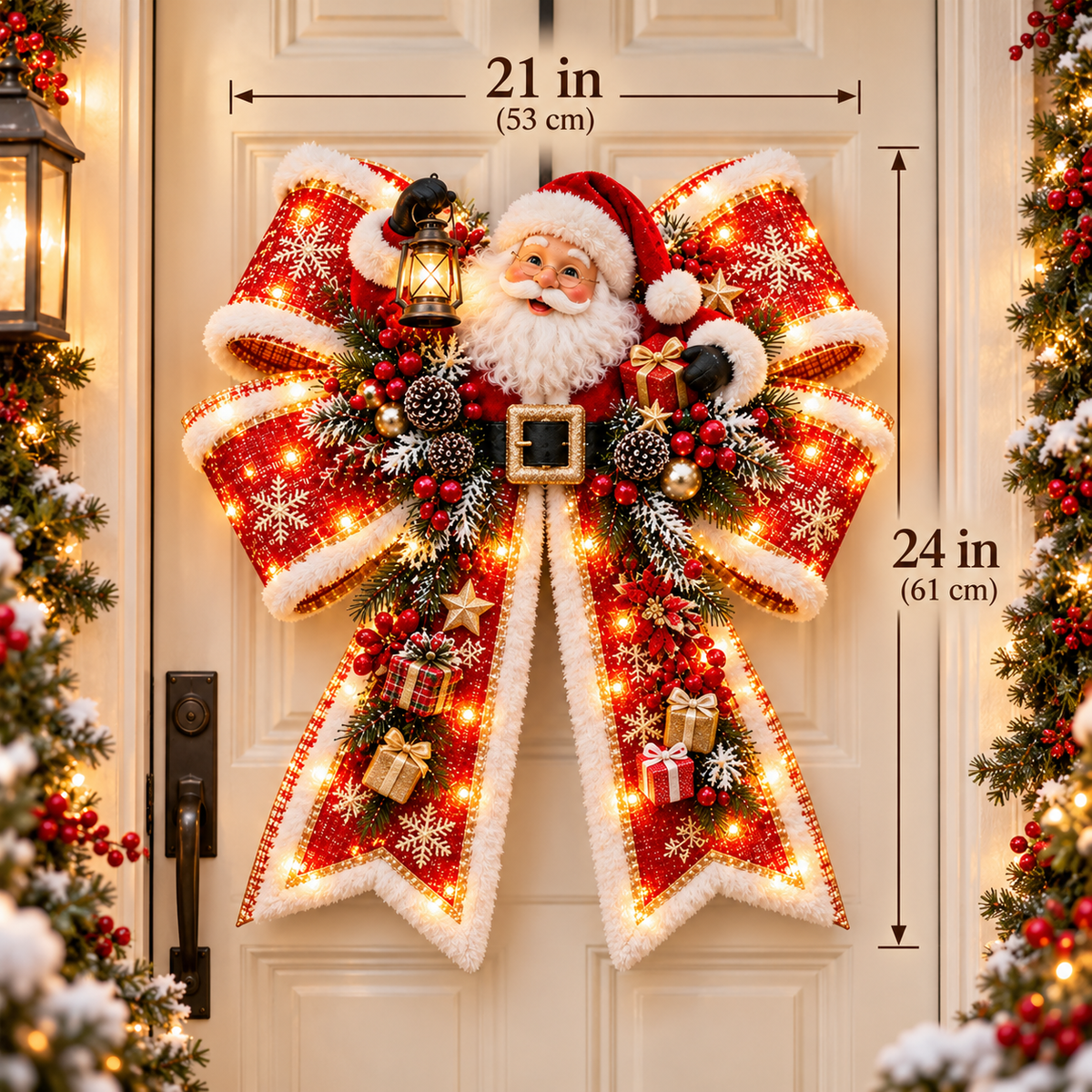 🎀🎄 Christmas Magic Bow Door Hangers – Oversized Light-Up Holiday Bows in 6 Festive Styles