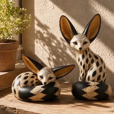Vintage Fennec Fox Sculpture