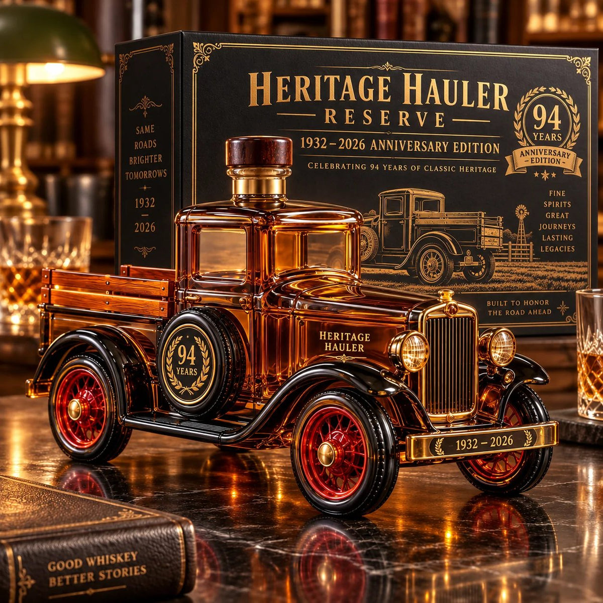 🚚 Heritage Hauler Reserve – 94th Anniversary Vintage Truck Whiskey Decanter (1932–2026) | Collector's Edition Gift