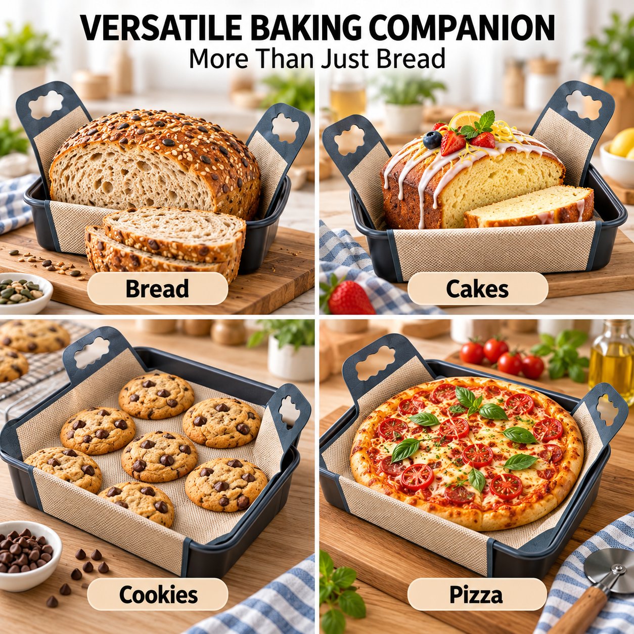 🍞Premium Food-Grade Silicone Bread Loaf Pan Liners | Easy Lift & Mess-Free Sourdough Baking 💛