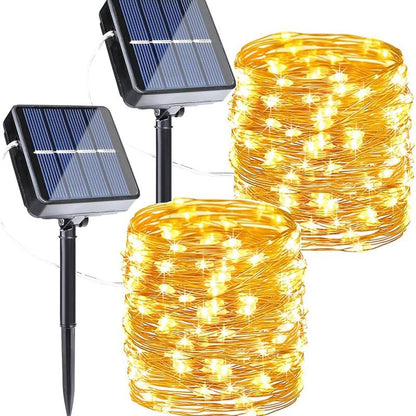 2-Pack Solar Outdoor String Lights