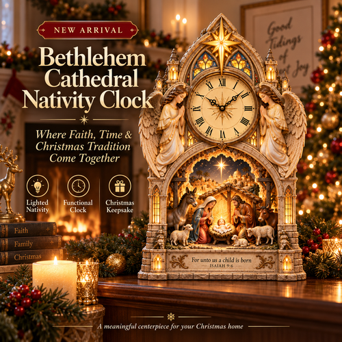 🔥Last Day 50% OFF🌟Bethlehem Cathedral Nativity Clock⏰