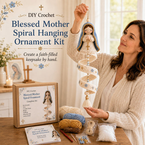 🔥LAST DAY 50% OFF - ✨ DIY Crochet Blessed Mother Spiral Hanging Ornament Kit – Handcraft a Heavenly Keepsake 🙏🧶