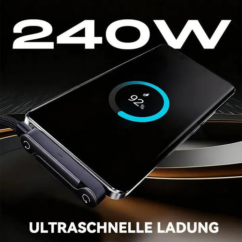 🎉240 W Super-Schnellladen – 360° drehbarer, unsichtbarer Standfuß