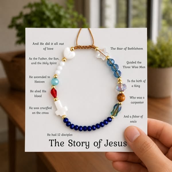✝️Handmade Story of Jesus Bracelet❤️Wear the Story. Carry the Faith.