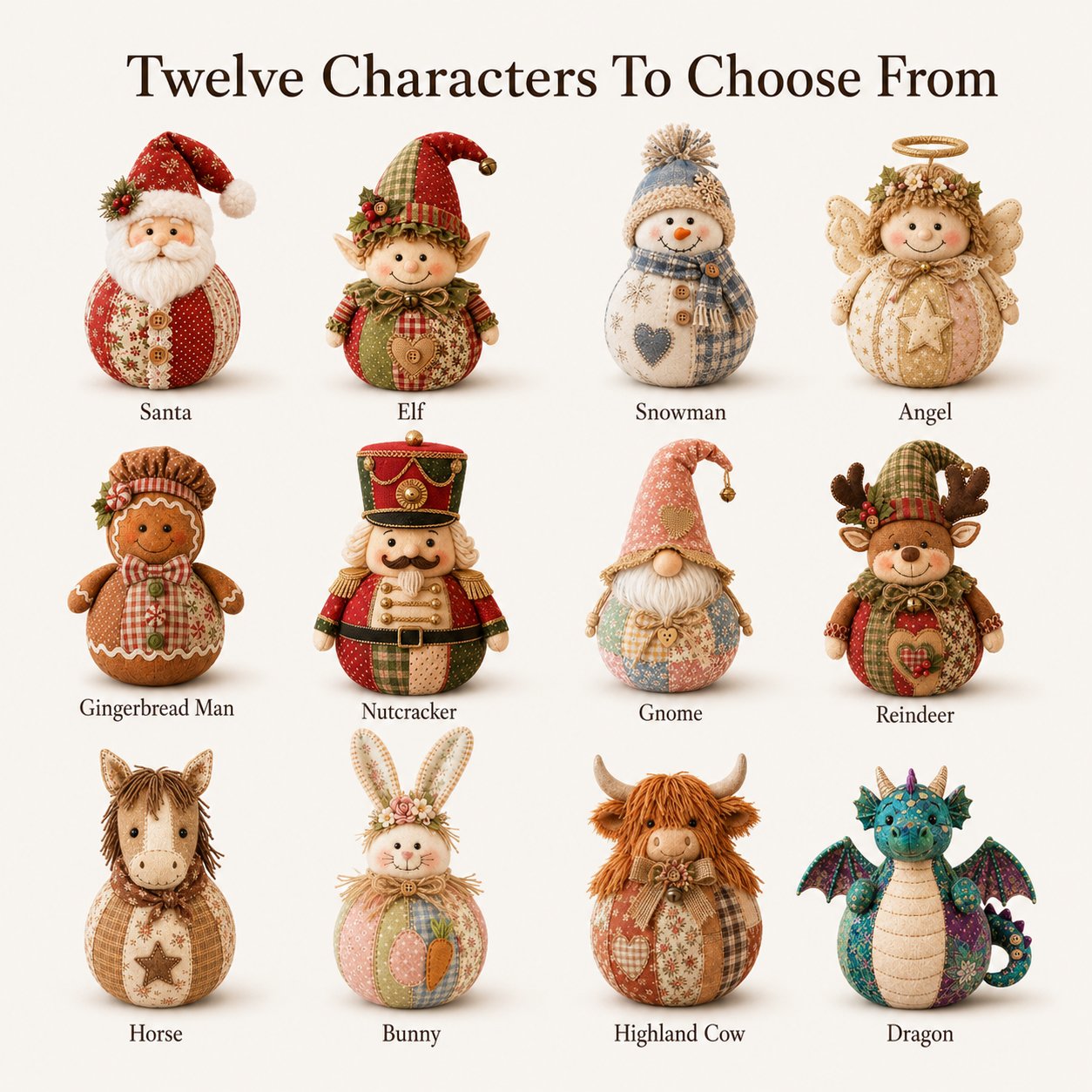 DIY Patchwork Fabric Character Doll Kit