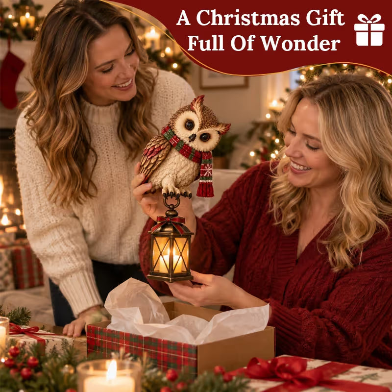 🦉Christmas Owl Lantern Figurine🎁✨
