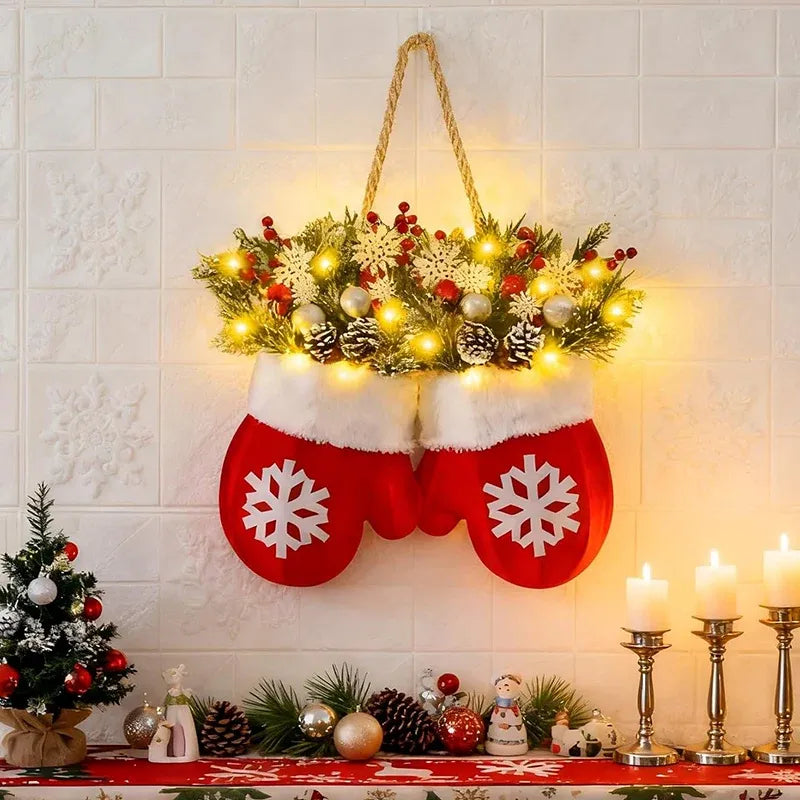 🎅 Flashing Christmas Glove Wreath · Create a warm and cosy Christmas atmosphere