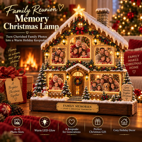 ✨ Last Day 49% OFF-🎁Home Sweet Home Memory Lamp – Illuminated Family Photo Christmas Keepsake Decor❤️