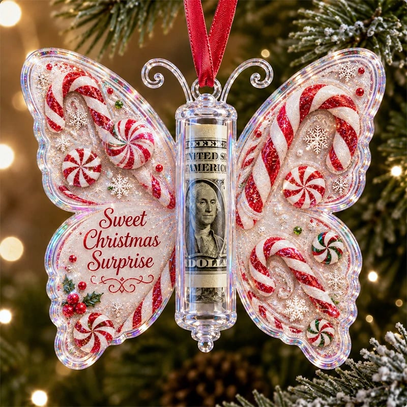 🦋💵 Christmas Cash Gift Butterfly Ornament – Holiday Money Holder Keepsake 🎄✨